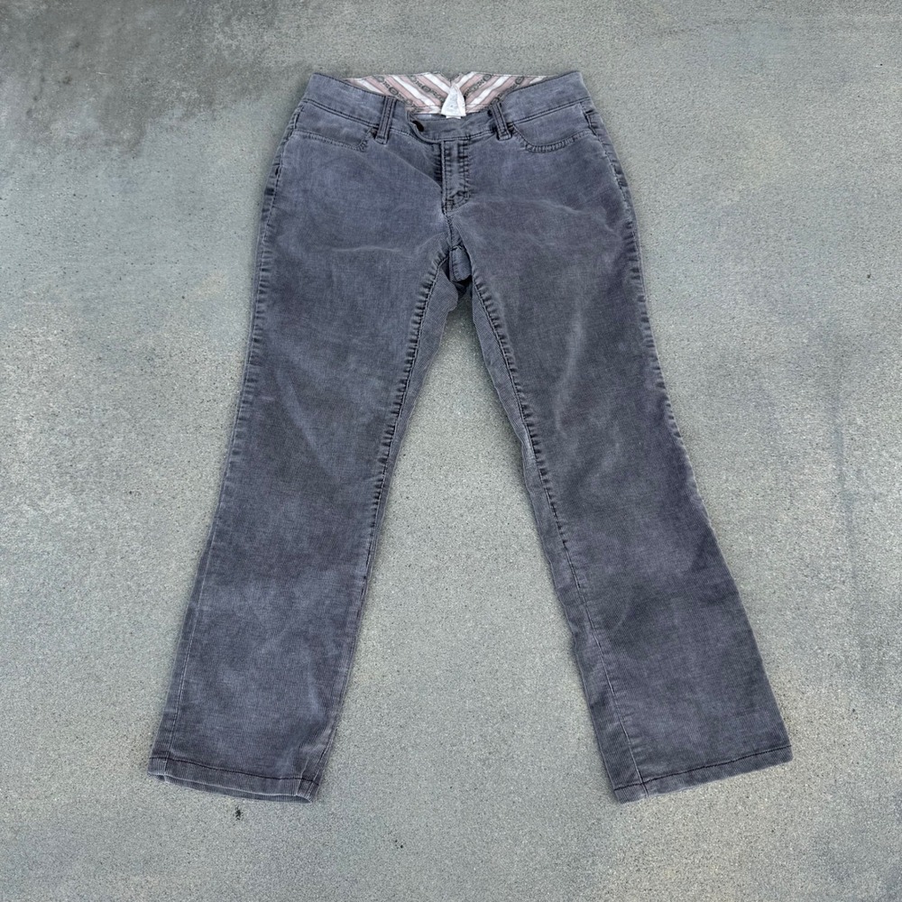 Gap Womens Gray Corduroy Straight Leg Low Rise Stretch Pants Size 4A